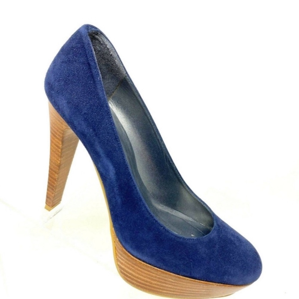Stuart Weitzman Blue Suede Stiletto Pumps